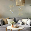 ZEXUIRU 2 Pack Gold Abstrac Wall Decor – Metal Crystal Wall Art with Sparkling Rhinestones, 16.5’’/24 Inch Wall Hanging Set for Living Room Bedroom Bathroom – Modern Bling Home Decorations