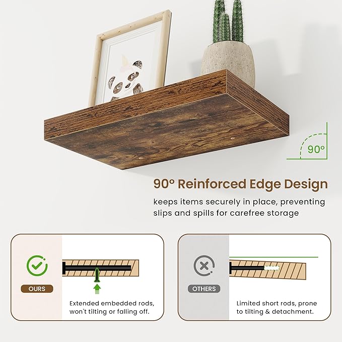 Marsmiles 16in Floating Shelves for Wall, 16