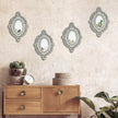 ZEXUIRU Set of 4 Wooden Rustic Wall Mirror Vintage Style Decorative Entry Mirror Farmhouse Wall Decoration for Living Room Bedroom Bathroom Kitchen