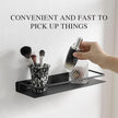 Metal Wall Shelf, Metal Floating Shelf, Black Floating Shelf, Small Shelf for Wall, Display Shelves for Bathroom Bedroom Kitchen (Black, 16Inch)
