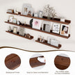 Picture Ledge Shelf | 55 Inch Wood Floating Shelves Set of 2 | Dark Wood Wall Shelves with Lip | Picture Shelf for Wall with Ledge | Photo Ledge Shelves