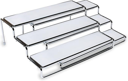 Deco Brothers Spice Rack 3 Tier Expandable Shelf Organizer, Chrome