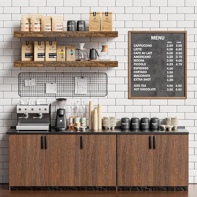 Heimlove 32 Inch Floating Shelves for Wall,Rustic Brown 9.3