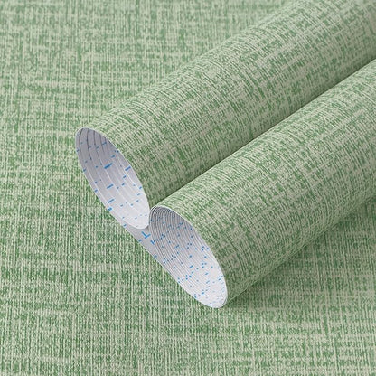 Guvana Grasscloth Peel and Stick Wallpaper Green Textured Contact Paper Modern Removable Self Adhesive Wall Paper Thicken Fabric Faux Linen Wallpaper for Bathroom Kitchen Countertop 197inx15.7in