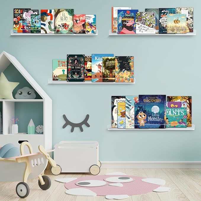 Dezzer 10 Pack Acrylic Shelves for Wall, 15