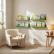 Nursery Book Shelves Set of 6, Green Metal Floating Shelves for Wall, 16 Inch Scalloped Book Shelf for Kids Room, Bathroom, Bedroom, Playroom Wall Decor & Storage