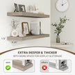 36 Inch Floating Shelves, 3D Textured Wood Grain, 36