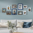 Vittanly Picture Frames Set of 10, Picture Frames Collage Wall Decor with Two 8x10, Four 5x7 and Four 4x6 Photo Frames, Gallery Wall Frame Set for Wall or Tabletop Display, Blue, Brown and White