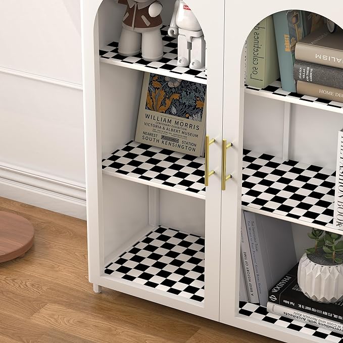 Modern Peel and Stick Wallpaper Black and White Mosaic Checkered Contact Paper 17.7
