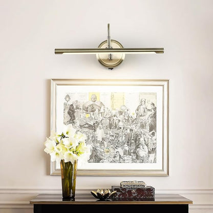 JOOSENLUX Modern Wall Lights Battery Operated Antique Bronze Wireless Picture Lights for Wall 16.5" Inch Dimmable Under Counter Lights for Kitchen with Swing Arm as Canvas Wall Sconce Light CRI95+