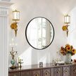 Fabuday Black Circle Mirror for Wall Decor 18 Inch - Bathroom Round Mirror with Matte Frame, Small Circular Mirrors for Entryway, Hallyway, Living Room, Bedroom