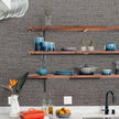 WADILE Grasscloth Peel and Stick Wallpaper 15.7in x 78.7in, Textured Contact Paper for Cabinets, Faux Linen Wall Paper Pull and Stick, Fabric Vinyl Wallpaper Self Adhesive Brown Gray