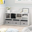Furinno LUDER Book Shelf, 7-Cube Bookshelf, Bookcase, 9.4 x 19.5 x 41.7, for Living Room, Bedroom, Home Office, White