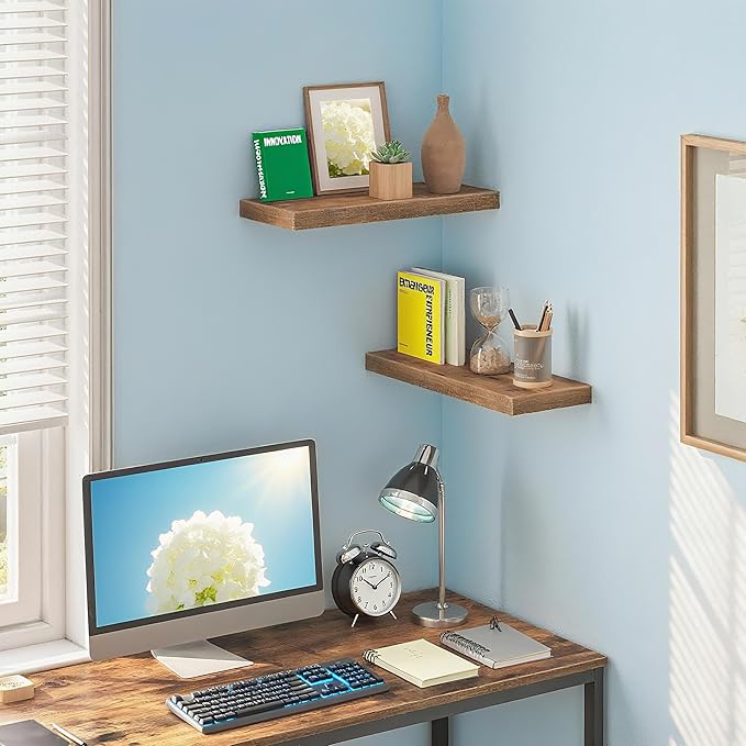 Vervida® Floating Shelves for Wall, Wall Mounted Shelf Set of 2, 24