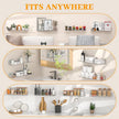 4 Pack Floating Shelves – Clear Acrylic/PET Wall-Mounted No Drill Storage with Adhesive, Invisible Bathroom & Bedroom Shelving for Kitchen, Living Room, Transparent Decor