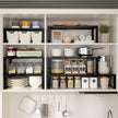 Expandable Spice Rack & Kitchen Cabinet Organizer - Stackable, Adjustable Shelves for Cabinets, Countertops, Cupboards & Pantries(3 Packs/Medium/Black)