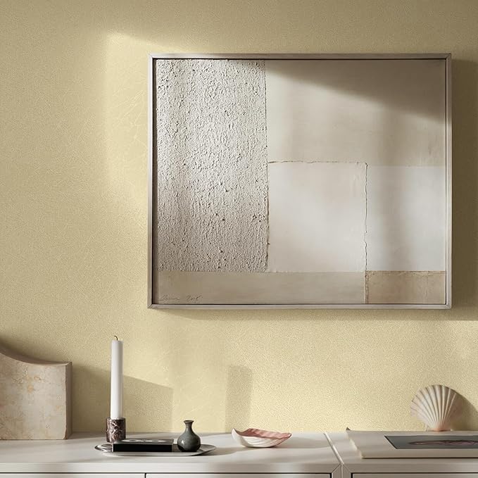 Beige Silk Wallpaper Embossed Peel and Stick Wallpaper A Set of 17.7 inch X 300 inch Textured Self-Adhesive Removable Contact Paper Waterproof Vinyl Roll for Bedroom Cabinet Furniture
