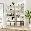 NUMENN Bookshelf, 5 Tier Bookshelves, Home Office Bookcase Shelf Storage Organizer, Free Standing Storage Shelving Unit for Bedroom, Living Room and Home Office, White