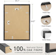 puthiac 10x14 Solid Oak Wood Picture Frame, Fits 8x10 with Mat or 10x14 Without Mat, Wall Display Only, Vertical or Horizontal, Plexi Front, 3 Pack, Black