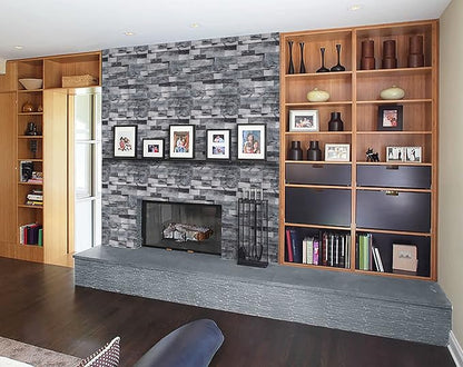 Timeet Grey Brick Wallpaper Peel and Stick Stone Wall Paper 17.7”X 118”Self Adhesive Removable Vintage Brick Contact Paper Faux Textured Wallpaper Home Decoration