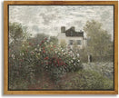 InSimSea Framed Canvas Wall Art Vintage Decor, Monet Flower Garden Painting Prints, Vintage Room Decor, Wall Decor Living Room Bedroom Kitchen Office Room Decor, 8