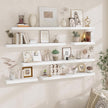 Fun Memories 30Inch Floating Shelves for Wall, 2 Pack Rustic Wood Shelves for Bathroom|Kitchen Wall Mounted Floating Shelf with Invisible Brackets for Books|Storage|Decor,White