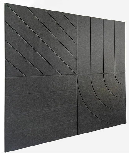 21.65" Large Square Acoustic Panels 4-Pack - Sound Absorbing Wall Panels, Noise Reducing Soundproof Decorative Felt Tiles for Home Office, Studio, Living Room - Black