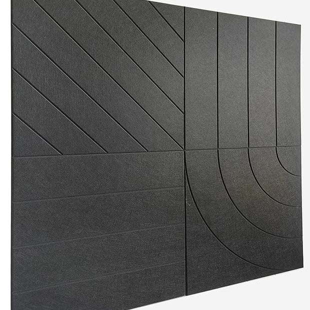 21.65" Large Square Acoustic Panels 4-Pack - Sound Absorbing Wall Panels, Noise Reducing Soundproof Decorative Felt Tiles for Home Office, Studio, Living Room - Black
