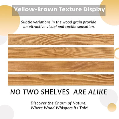 Rusitc Floating Shelves 60 inch Long 8 "deep Set of 2, Heavy Duty Wood Wall Mounted Shelves for Bathroom Living Room Kitchen,Book Shelves with Thickened Hidden Bracket-Gold Oak