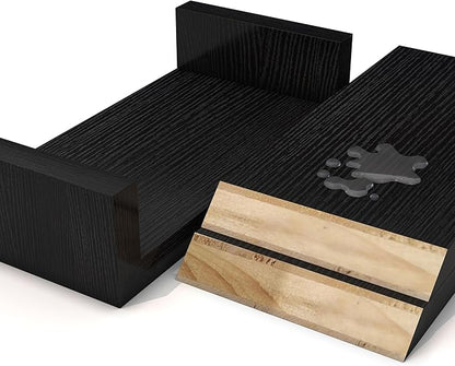 Black Floating Shelves for Wall Shelf for Bedroom, Waterproof Solid Wood Floating Shelves Bathroom，Small Relief Textures, Suitable for Bedroom, Living Rooms, Kitchens, Office, and Bathroom