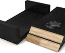 Black Floating Shelves for Wall Shelf for Bedroom, Waterproof Solid Wood Floating Shelves Bathroom，Small Relief Textures, Suitable for Bedroom, Living Rooms, Kitchens, Office, and Bathroom