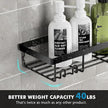 Moforoco Large Shower Caddy Shelf Organizer Rack, Self Adhesive Black Bathroom Shelves Basket, Home Farmhouse Wall Inside Organization and Storage Decor Rv Accessories
