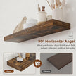 Heimlove 36 Inch Floating Shelves for Wall 8 Inch Deep Rustic Brown Shelves Set of 2,Wall Mounted Rustic Wood Long Floating Shelf with Invisible Brackets for Bedroom Kitchen Living Room
