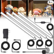 JUSJUBR Display Cabinet Lights, LED Shelf Lighting with Memory Function, 4x12 Inch Black Display Case LED Lighting, LED Lights for Display Case, Cold White 6000K, Ultra-Thin, Dimmable