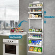 bukfen Over the Door Pantry Organizer, 8-Tier Adjustable Basket Kitchen Pantry Door Organization and Storage, Heavy-Duty Metal Hanging Kitchen Spice Rack, D6.3 x W17.32 x H66.93 inch, 1 Pack