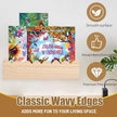 Wood Floating Shelves for Wall,Nursery Bookshelf,Kids Book Shelf,Baby Toys Storage Decor Organizer Wall Mounted for Living Room Bedroom,Wavy Edge,Preassembled,4 Pack,Scalloped Pine(Natural Wood)