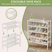3 Tier Bamboo Shoe Rack for Closet Free Standing Wood Shoe Shelf Storage Organizer for Entryway Small Space Stackable 27