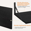 Heimlove Black Deep Floating Shelves for Wall, 16W x 12D Wood Wall Shelves Set of 2, Wide Floating Bookshelf for Living Room, Kitchen, Office, Bedroom and Decor Storage, with Metal Bracket - Black