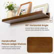 Pine Wood Rustic Floating Ledge Shelves Set of 3, 16 inches Width - Solid Pine, Walnut Finish - Kids' Room to Living Room Wall Decor