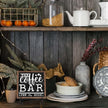 Farmhouse Coffee Bar Decor, Open Time Wooden Signs for Home Office Desk Shelf, Rustic Tabletop Centerpieces for Kitchen Accessories - A05