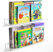 NIUBEE 24-Inch Acrylic Kids Floating Bookshelves, 2-Pack, Wall Mounted Clear Shelves for Kids' Growing Book Collections in Nurseries/Bedroom/Playrooms