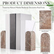 2 Pcs Travertine Natural Marble Bookends for Shelves, Decorative Book Ends Solid Bookends Heavy Duty Book Holders, Bookshelf Decor for Home Study Bathroom Kitchen Cd Video Games (Grey)