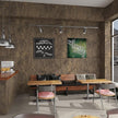 48x354in Extra Wide Concrete Wallpaper Peel and Stick Dark Brown Cement Countertop Contact Paper Waterproof Vinyl Wrap Matte Thick Bubble-Free Design Self-Adhesive Wall Sticker Retro Industrial Style