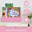 Wood Floating Shelves for Wall,Nursery Bookshelf,Kids Book Shelf,Baby Toys Storage Decor Organizer Wall Mounted for Living Room Bedroom,Wavy Edge,Preassembled,4 Pack,Scalloped Pine(Pink)