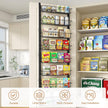 MIAOLI Over the Door Pantry Organizer, 8-Tier Adjustable Spice Rack Cabinet Door Shelves, Hanging Seasoning Organizer for Kitchen Bathroom, Laundry Room Organization, Black
