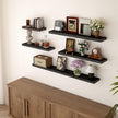 BGMG Wood Floating Shelves 18 inch,Black Floating Shelves,Solid Wood Wall Shelves for Bathroom Living Room Bedroom Kitchen Farmhouse Set of 2-18x 6.7 x1.25 inch