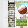 Churboro Over the Door Pantry Organizer Rack with 12 Adjustable Baskets, 12 Tiers Dual-use Spice Rack- Hanging or Wall Mount Spice Rack, Pantry Door Organizer, Black