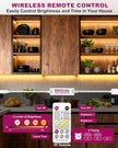 EMITEVER Under Cabinet Lighting kit, 6 PCS COB LED Strip Lights 3000K Warm White, UL Listed Dimmable Led Lights Strip for Kitchen Cabinet, Counter, Shelf, with Remote & Adapter, Timing, 9.8ft
