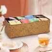 ELLDOO Woven Seagrass Wicker Rattan Storage Basket, Large Capacity Coffee Pod Holder Organizer for K Cup Nespresso Pods, 3-Section Seagrass Storage Box for Coffee bar Shelves Kitchen Cabinets,Brown