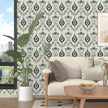 Blue Floral Wallpaper Peel and Stick Vintage Damask Contact Paper 17.5